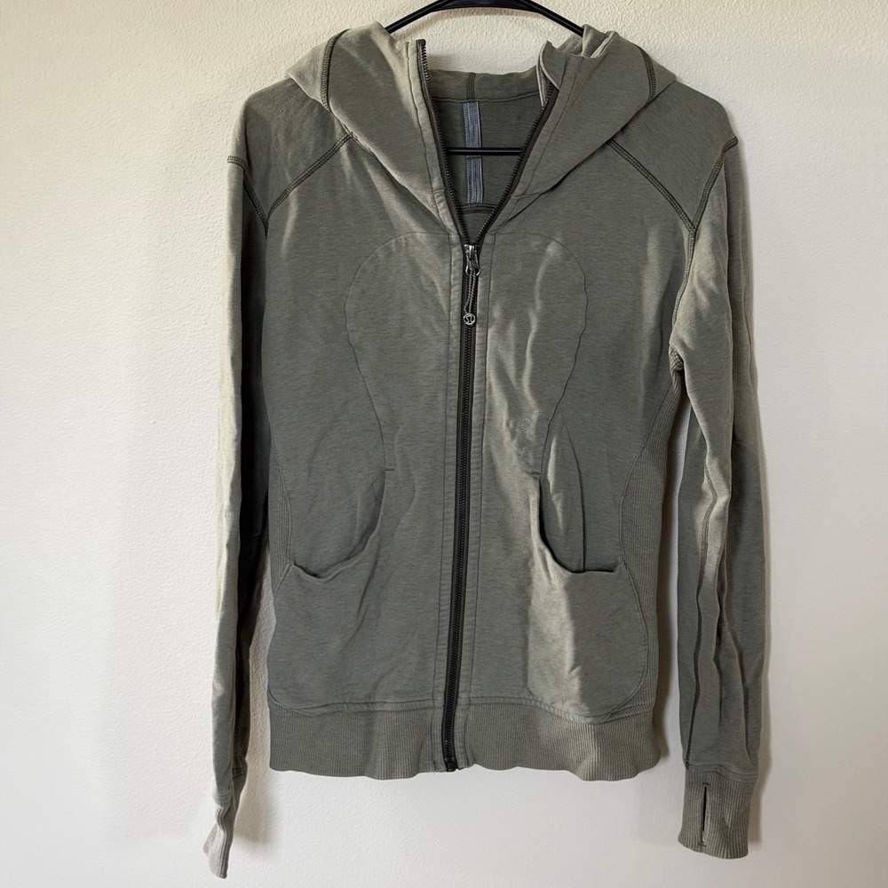 Lululemon Full Zip Scuba Sweatshirt Olive Green Gray 4